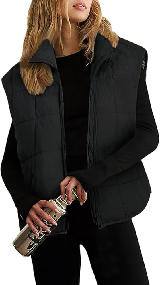Xiaoxuemeng Puffer Vest Women Lightweight Zip Up Quilted Vest Padded Gilet Sleeveless Jacket with... | Amazon (US)