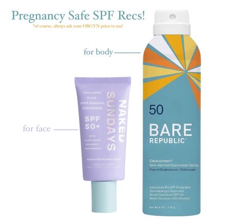 Sharing my top pregnancy safe SPF recommendations! I’ve been using the Little Bean app to check harmful ingredients in products I’ve been using during pregnancy  These two came back with zero harmful ingredients!! 

*A friendly reminder to always check with your OBGYN prior to use!*
