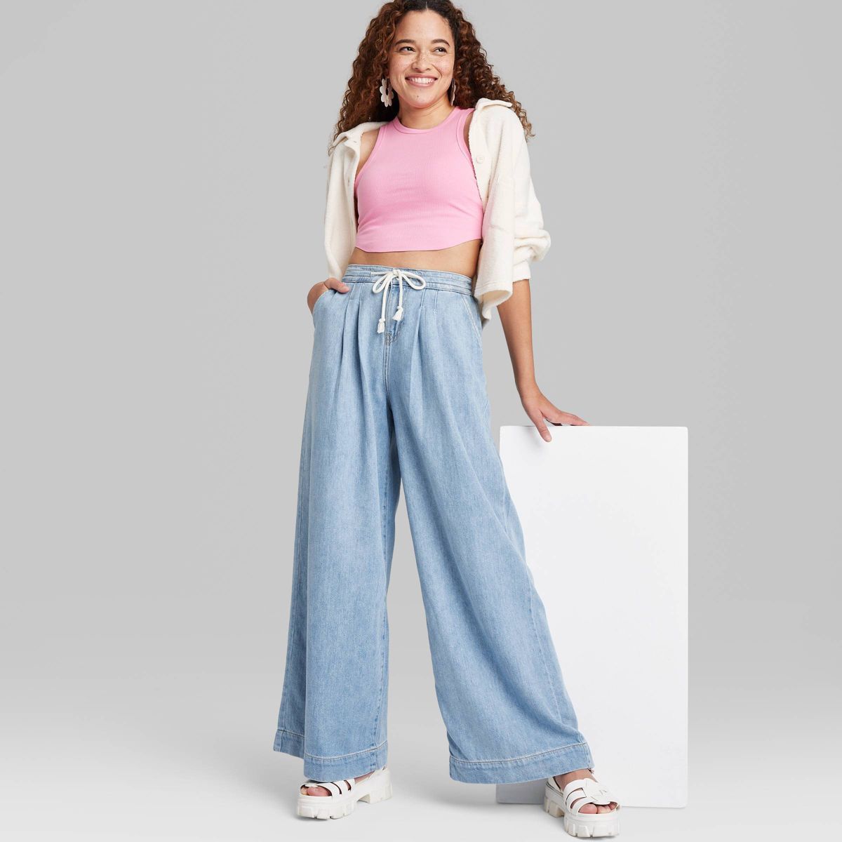 Women's Super-High Rise Soft Wide Leg Jeans - Wild Fable™ Blue XS | Target