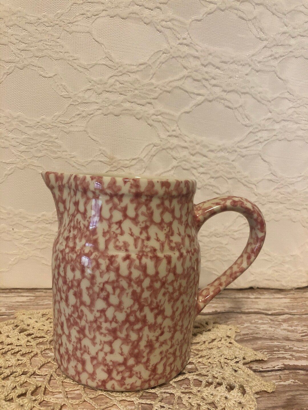 Pink and White Henn Pottery Pitcher | Etsy (US)