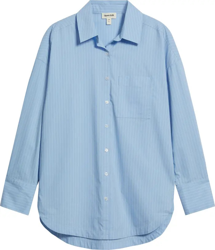 Open Edit Oversize Poplin Button-Up Shirt | Nordstrom | Nordstrom