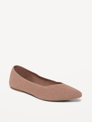 Textured-Knit Pointy-Toe Ballet Flats for Women | Old Navy (US)
