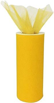 Just Artifacts Decorative Tulle Fabric Roll 6-Inch x 25-Yards (Color, Yellow) | Amazon (US)