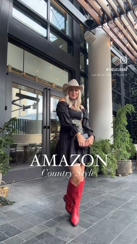 Amazon country style! An affordable western look and my boots are on limited deal for $40! Lots of colors and SO comfy! 
Dress I did small- several colors! 
Lip shade:  cherry (use: LAURENL15)

Country look. Western boots. Red boot. Dress. Western hat. 


#LTKSaleAlert #LTKStyleTip #LTKFindsUnder50