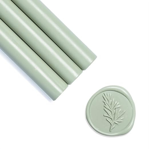 UNIQOOO Mailable Glue Gun Sealing Wax Sticks for Wax Seal Stamp - Sage Green, Great for Wedding I... | Amazon (US)