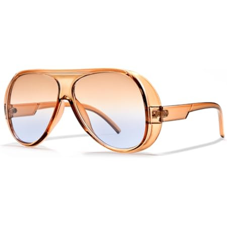FEISEDY Retro Oversized Aviator Sunglasses Womens Men Trendy Vintage 70s Style Big Square Shield ... | Amazon (US)