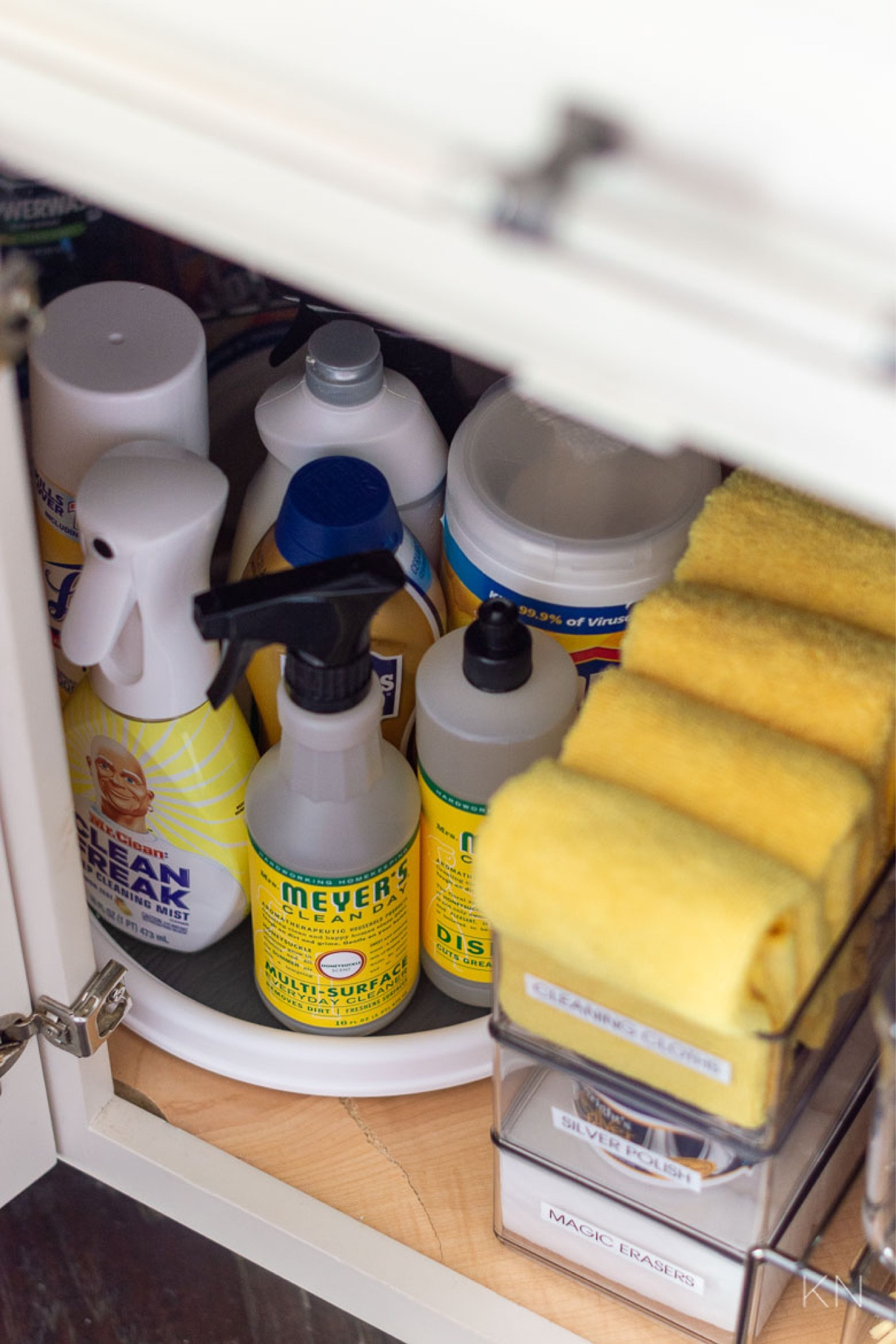 It’s a great time to attend to the cleaning details, including baseboards, wall smudges, lighting switch plates, door tops and hinges. I like to keep my cleaning supplies ready and organized under my corner kitchen sink cabinet. home organization kitchen organization cleaning supply organization home storage kitchen storage cleaning supply storage lazy Susan small storage bin label maker

#LTKStyleTip #LTKHome #LTKFindsUnder50