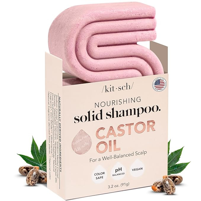 Kitsch Castor Oil Shampoo Bar Soap for Hair Care - Organic Castor Oil Solid Shampoo for Hair Grow... | Amazon (US)