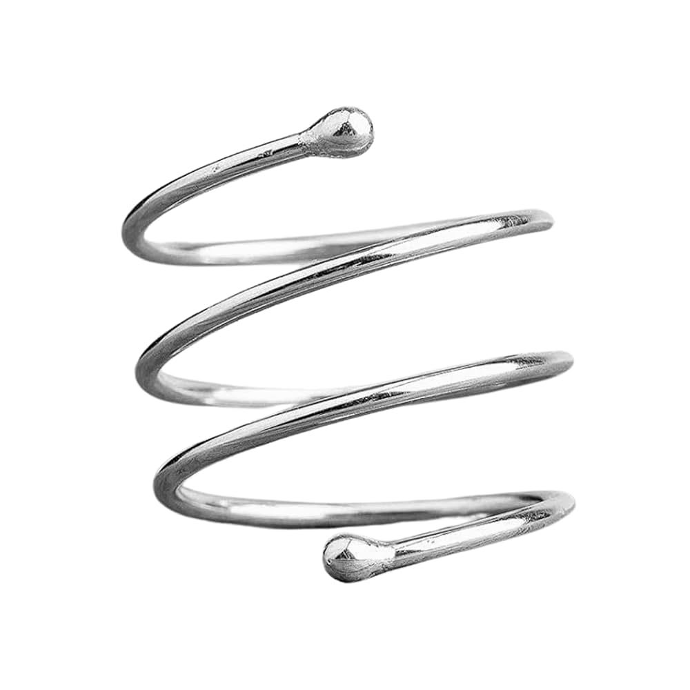 Spiral Bypass Ring | Adjustable Sterling Silver Wrap Around Coil Ring | Jewelry for Women and Gir... | Amazon (US)
