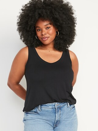Luxe Jersey-Knit V-Neck Tank Top for Women | Old Navy (US)