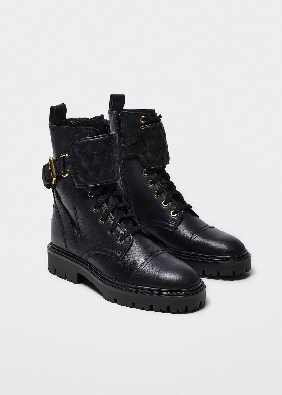 Lace-up leather boots | MANGO (US)