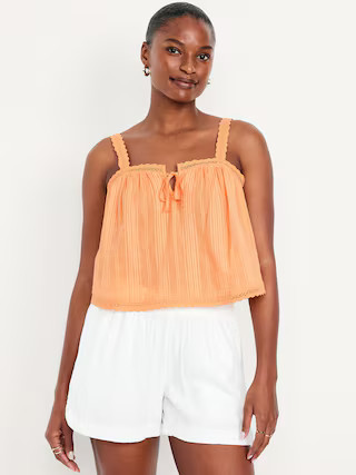 Sleeveless Textured-Dobby Top | Old Navy (US)