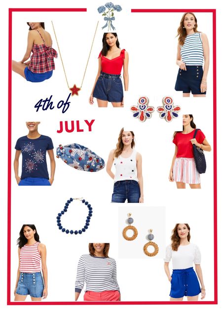 Let's get festive for the 4th of July. I am sharing some great earrings, necklaces, shorts, tops, and more. #4thofjuly #july #festive #patriotic #earrings #neclace #shirts #shorts #nutical 

#LTKSeasonal #LTKFind #LTKstyletip