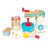 Amazon.com: Melissa & Doug Make-a-Cake, 10-Piece Wooden Mixer Set with Play Food & Play Kitchen A... | Amazon (US)