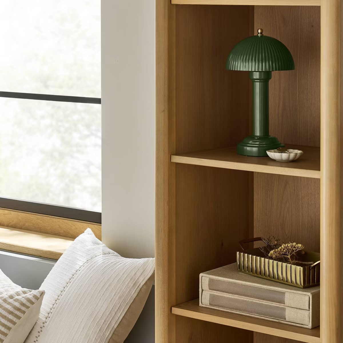 11.5" Fluted Metal Rechargeable Library Table Lamp (Includes LED Light Bulb) - Hearth & Hand™ w... | Target