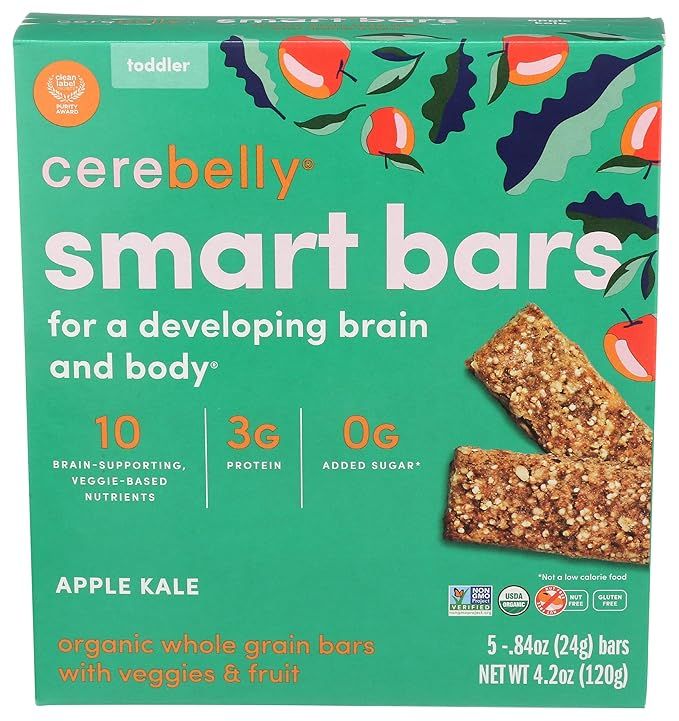 CEREBELLY Organic Apple Kale Smart Bars, 4.2 OZ | Amazon (US)