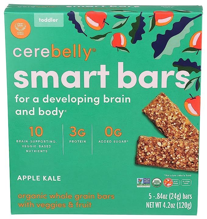 CEREBELLY Organic Apple Kale Smart Bars, 4.2 OZ | Amazon (US)