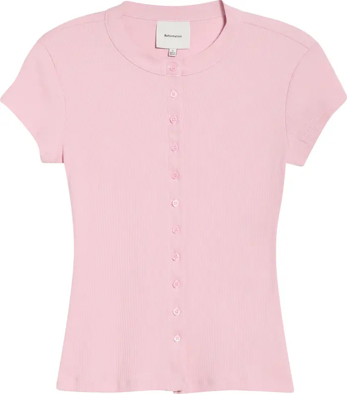 Raelynn Rib Stretch Organic Cotton Top | Nordstrom