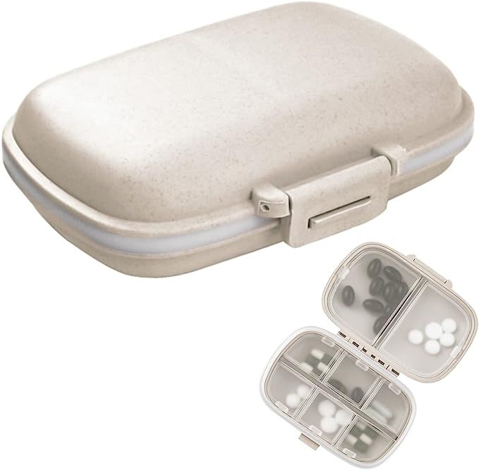 1Pack Travel Pill Organizer, 8 Compartments Portable Pill Case, Small Pill Box for Pocket Purse P... | Amazon (US)