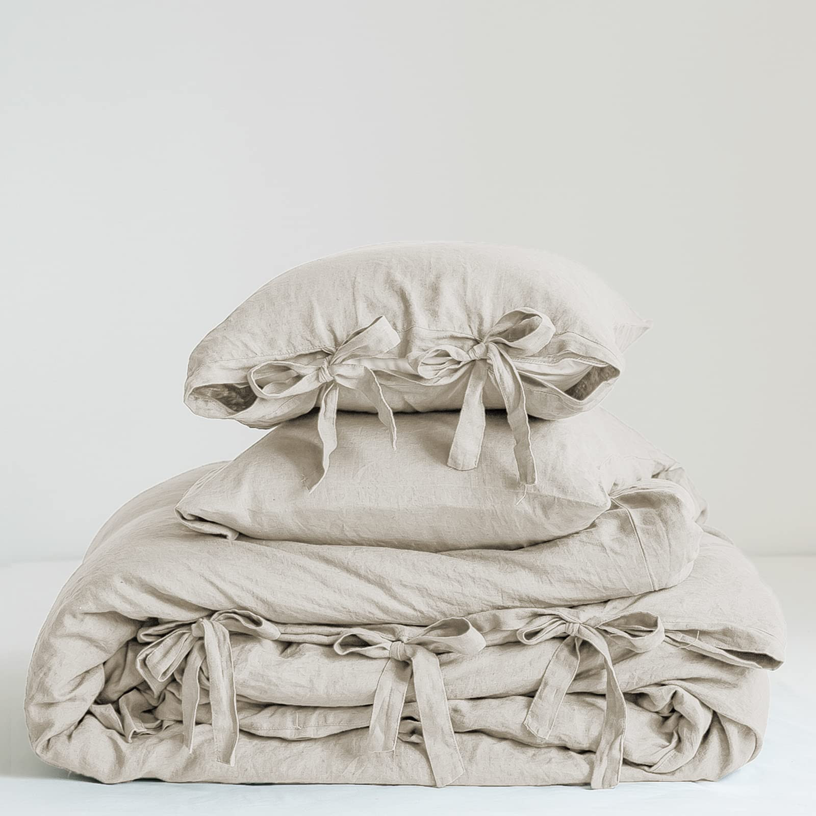 Simple&Opulence 100% Linen Duvet Cover Set, 3 Pieces Belgian Flax Breathable Bedding, Queen Size ... | Amazon (US)
