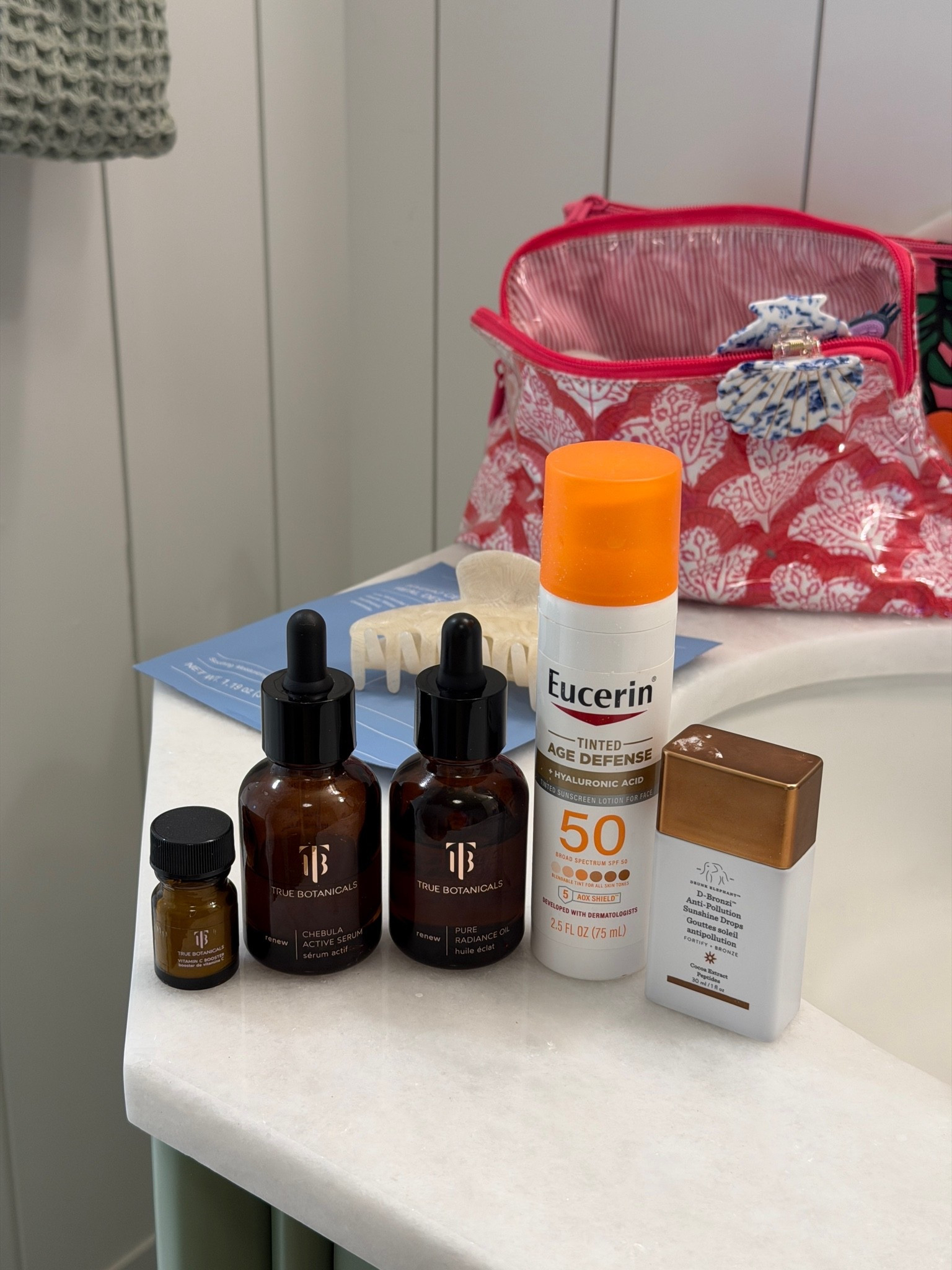 [6/29/26] vacation skincare 💓 loving this trio from true botanicals that I just purchased a few weeks ago, still on sale for 40% off at Nordstrom rack | eucerin sunscreen + drunk elephant debronzi drops are staples in my summer skincare

#LTKBump #LTKselfcare #LTKSaleAlert