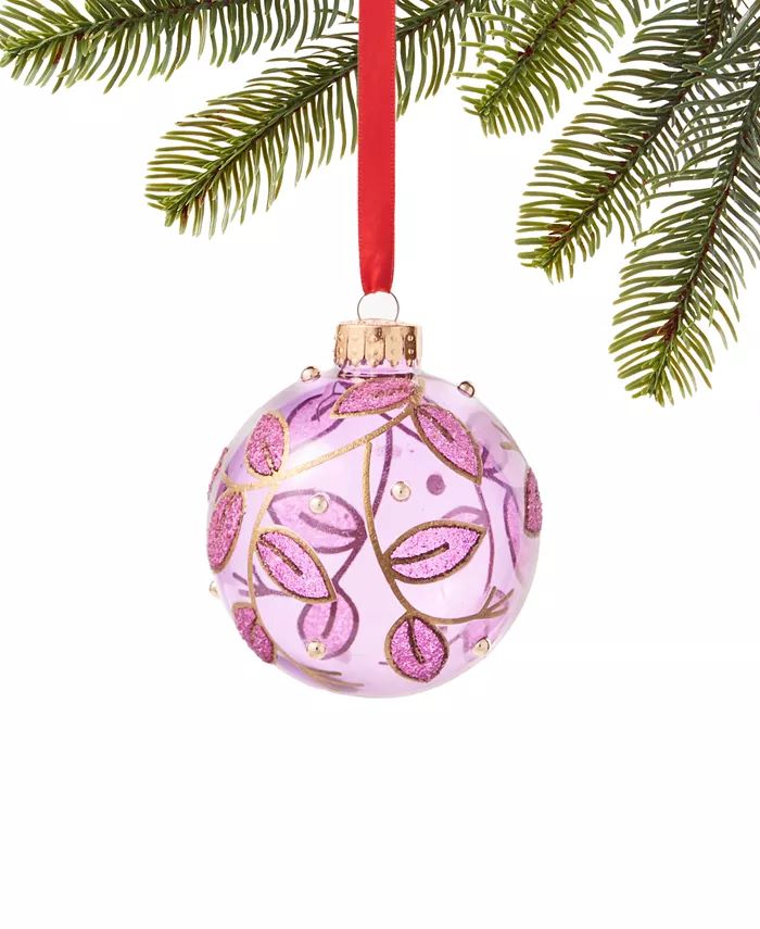 Holiday Lane Linen Holiday Glass Iridescent Ball Ornament with Swirl Design, Created for Macy's &... | Macys (US)