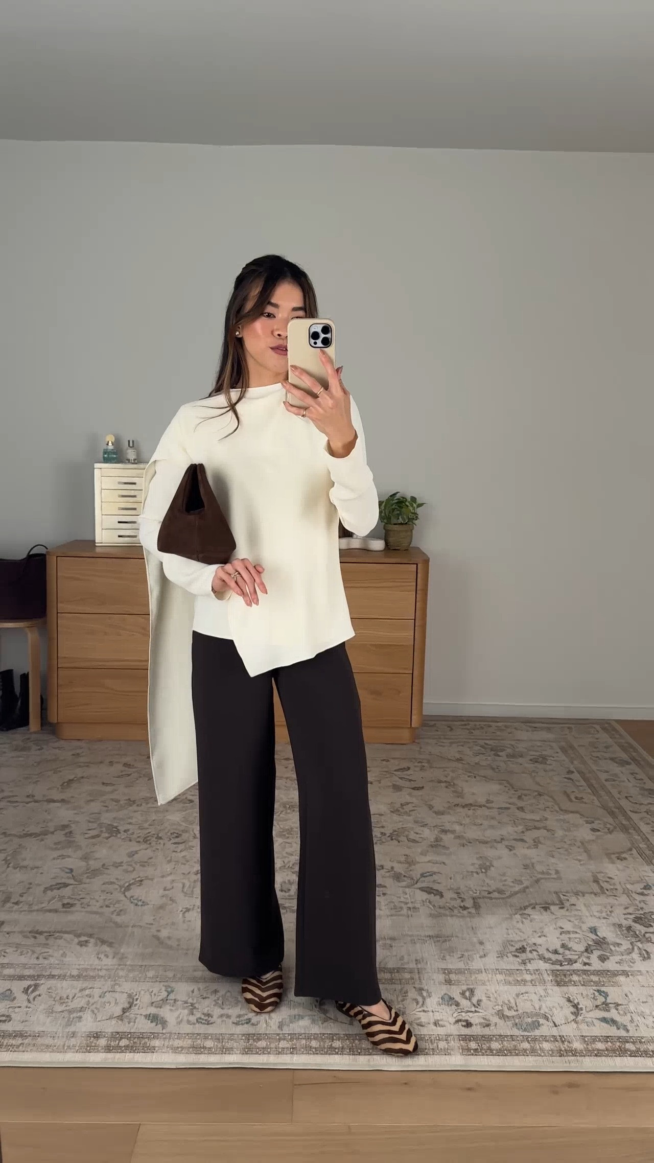 A perfect classy outfit from @Aritzia. My @SEZANE clutch matches so well!

Sizing info:
-Aritzia Loretto Blouse (Size 2XS in Seaside Cream)
-Aritzia the Lodge Pant - Crepette
(Size 2XS Short in Cacao Nib Brown)

Aritzia best sellers, best pieces from Aritzia for petite, Aritzia pants for petite, what pants from Aritzia will fit if youre petite, Petite style guide, how to dress if you’re petite, Petite style, petite fashion, mom outfit, mom style, petite pull on pants, petite outfit ideas, petite outfits, best pants for petite, petite dress pants, fall style, fall outfits, autumn outfit, vacation outfits, Aritzia try on, fall blouse, white top

#LTKootd #LTKSeasonal #LTKPetite