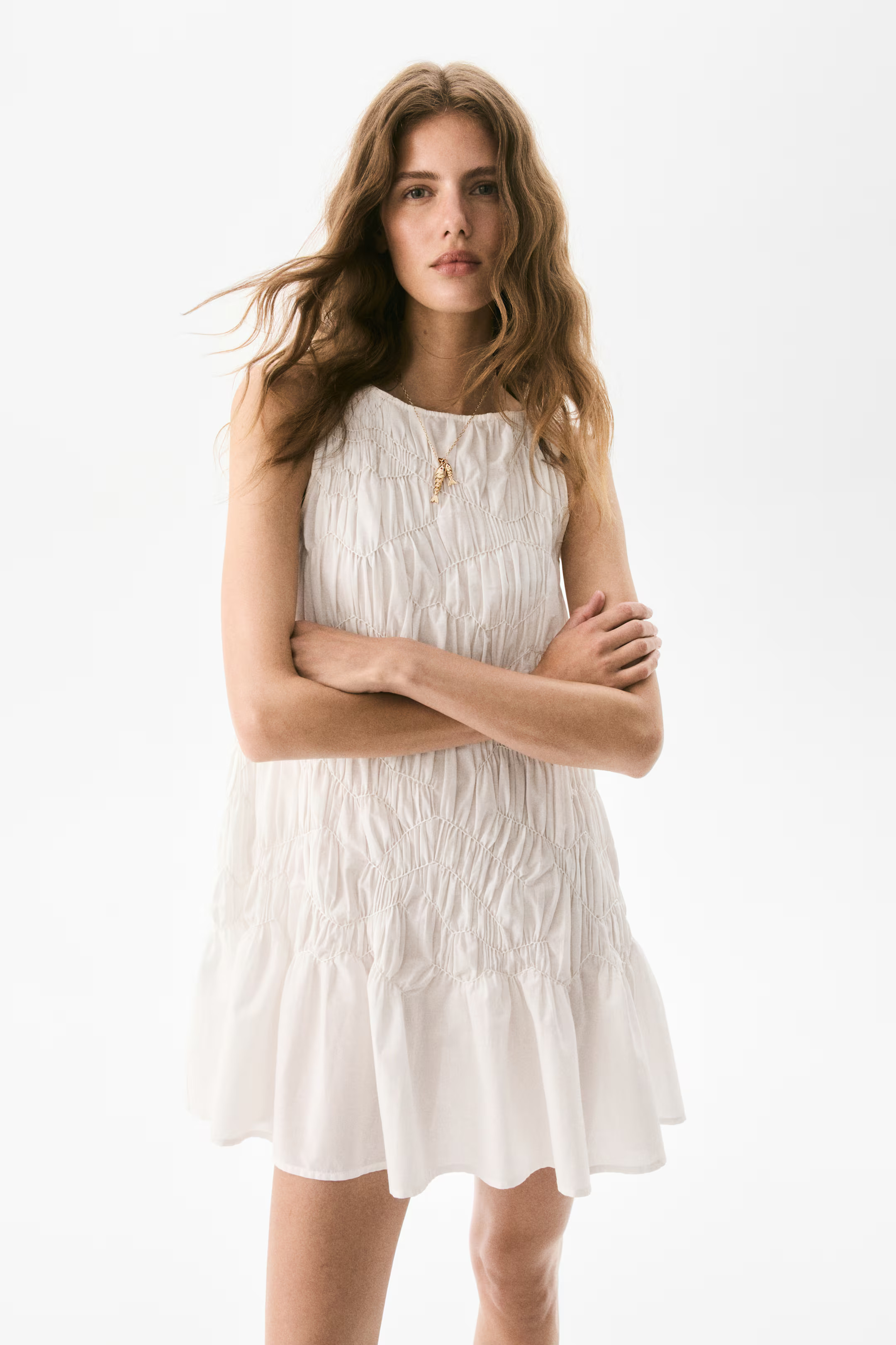 Baumwollkleid mit Raffungen | H&M (DE, AT, CH, NL, FI)