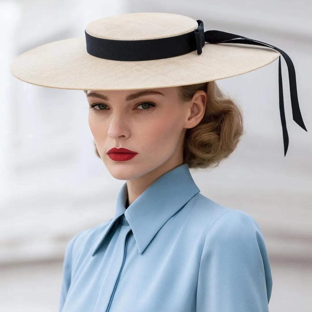 REGENT Boater Hat in Pinokpok with Grosgrain Ribbon, for Royal Ascot, Melbourne Cup, Kentucky Der... | Etsy (US)