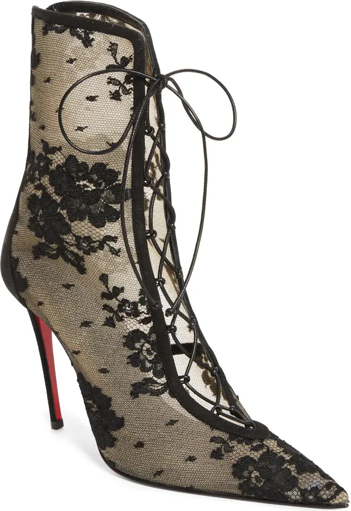 Christian Louboutin Lace Bootie (Women) | Nordstrom | Nordstrom