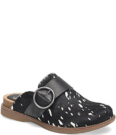 Sofft Billie Spotted Calf Hair Buckle Hardware Clogs - 6 | Dillard's