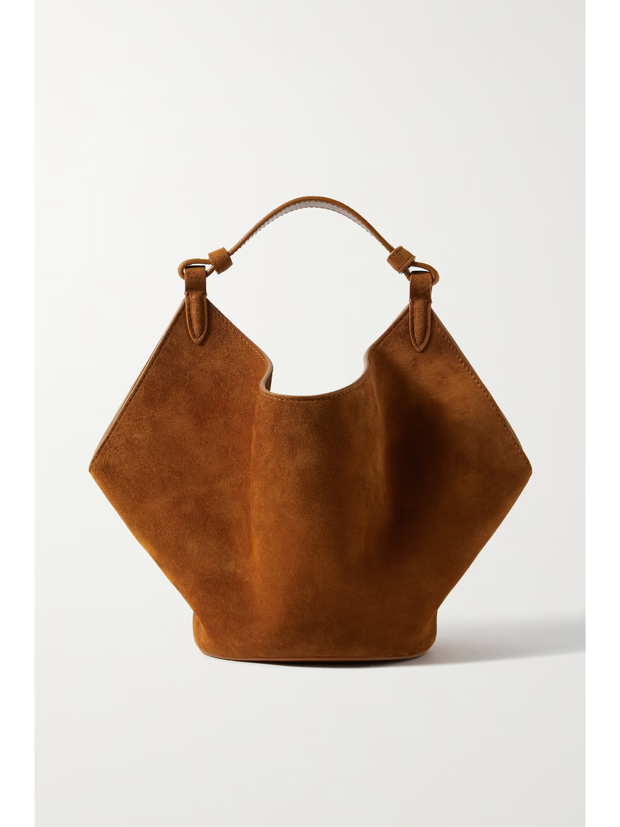Khaite - Lotus Mini Suede Tote - Brown | NET-A-PORTER (US)