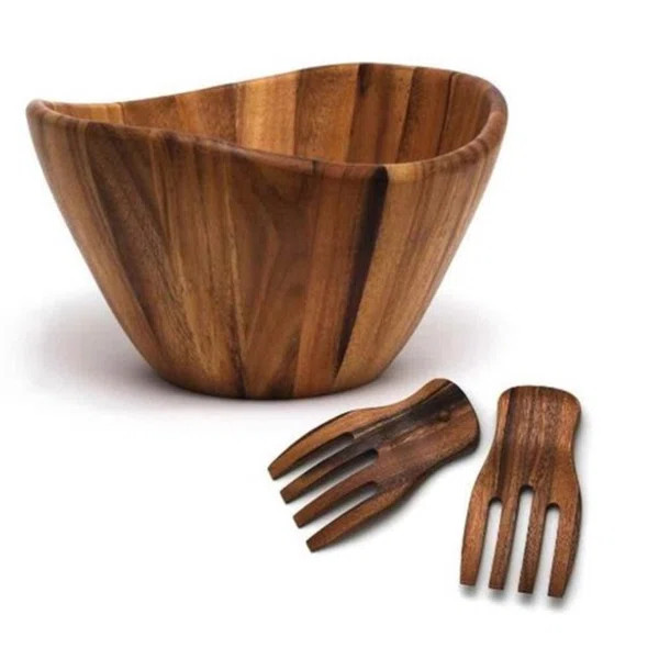 Loon Peak® Chartoff Wood Salad Bowl (Set of 3) | Wayfair North America