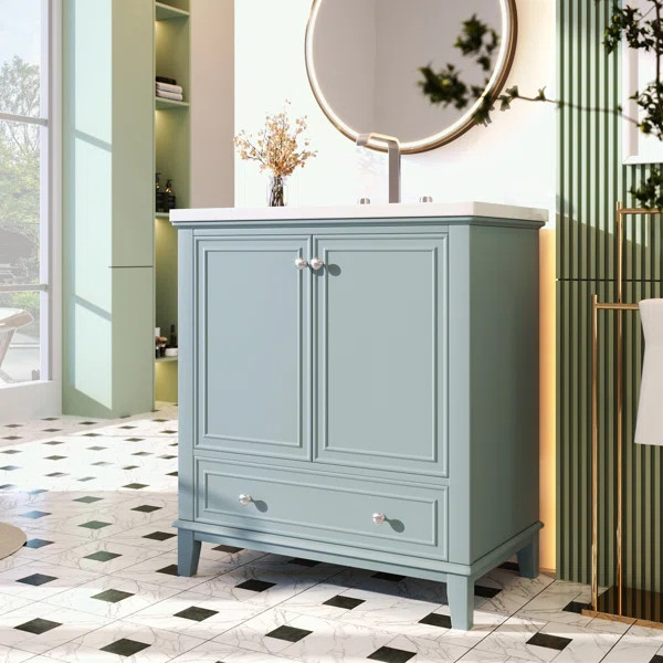 Berdyne 30'' Bathroom Vanity with Solid + Manufactured Wood Top | Wayfair North America