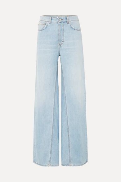 GANNI - High-rise Wide-leg Jeans - Light denim | NET-A-PORTER (US)