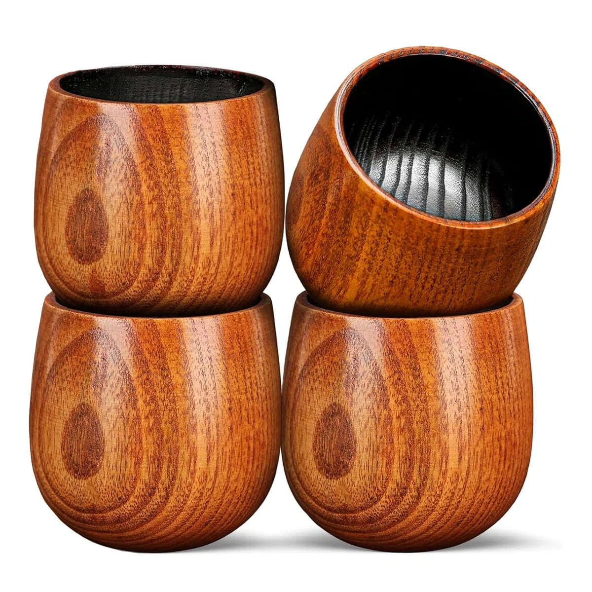 4 Pcs Charred Wooden Whiskey Glasses | Wayfair North America
