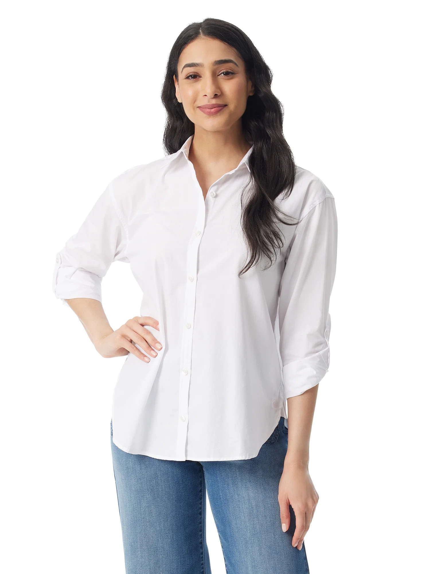 Gloria Vanderbilt Swan Series Women's Amanda Oversized Shirt, Sizes S-XXL - Walmart.com | Walmart (US)
