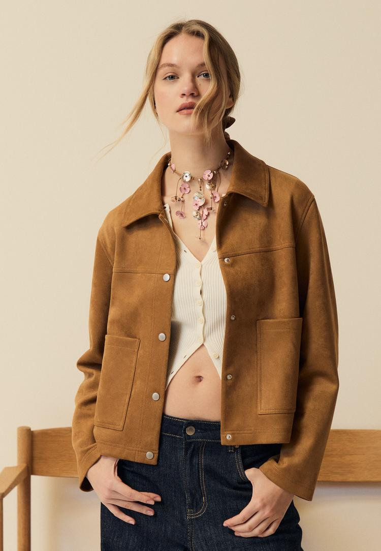 Faux suede jacket | Stradivarius (UK)