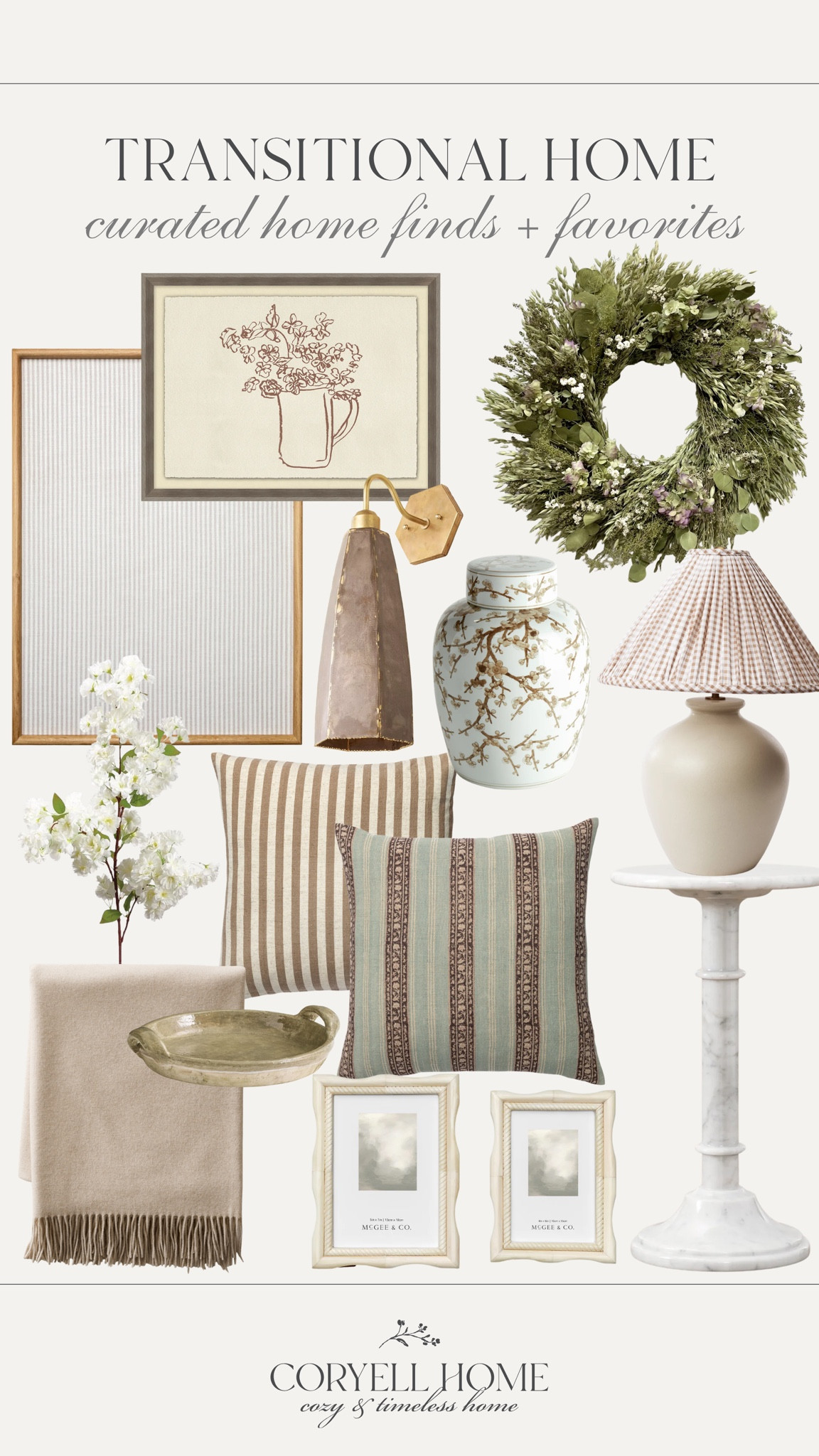 Transitional home finds & favorites 🤍 Love this wreath, these throw pillows, and this artwork! Such pretty finds for a light and airy spring refresh  

#LTKHome