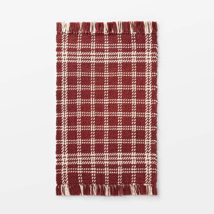 2'1"x3'2" Indoor/Outdoor Scatter Check Rug Rust - Threshold™ designed by Studio McGee | Target