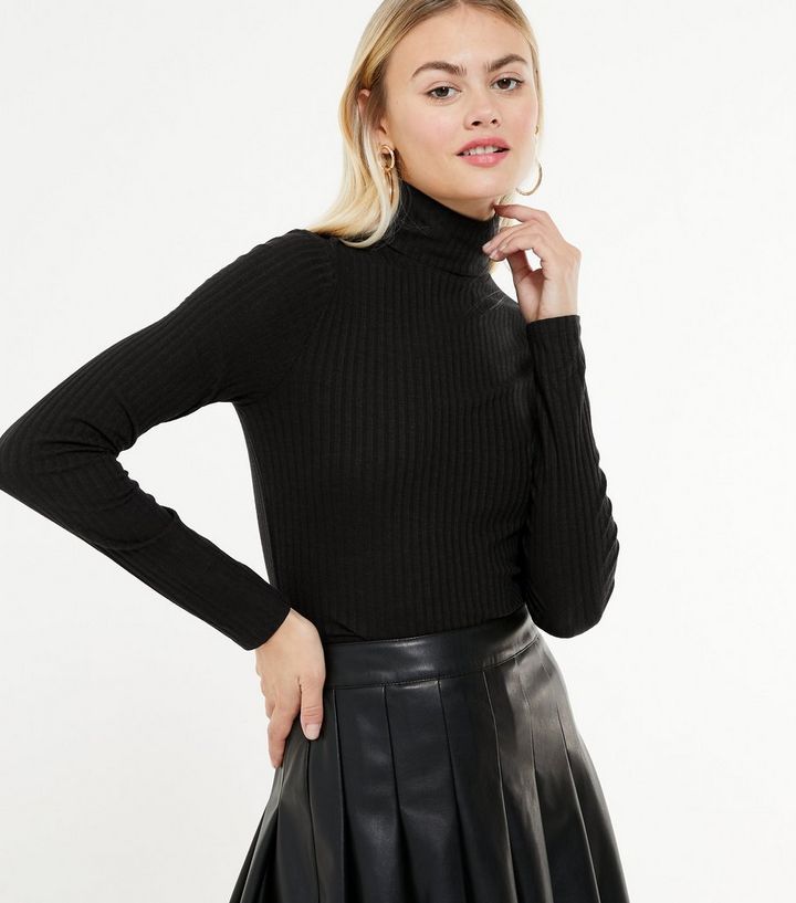 Black Wide Rib Roll Neck Top 
						
						Add to Saved Items
						Remove from Saved Items | New Look (UK)