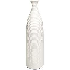 Modern White Ceramic Vase, 12.8 inch Small Narrow Neck Vases, Ceramic Flower Vases Decorative, Fi... | Amazon (US)