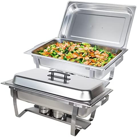 Galashield Chafing Dish Buffet Set Warming Tray with Lids Stainless Steel with 2 Oven Safe Glass ... | Amazon (US)