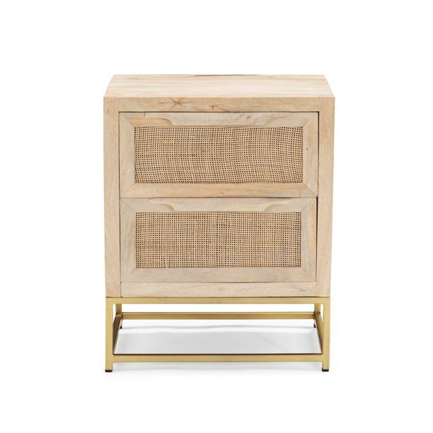 Powell Janie Rattan 2-Drawer Cabinet Side End Table | Walmart (US)