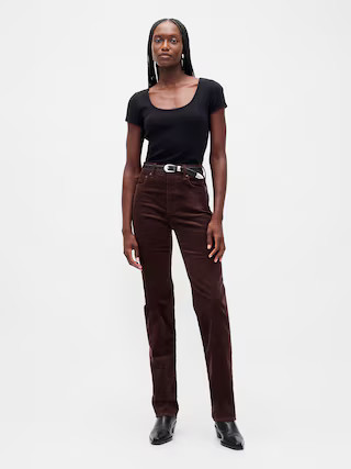 High Rise Corduroy '90s Slim Straight Jeans | Gap (US)