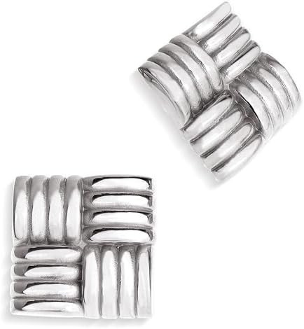 JeanBeau Chunky Large Square Stud Earrings for Women, Trendy Statement Geometric Rectangle Textur... | Amazon (US)