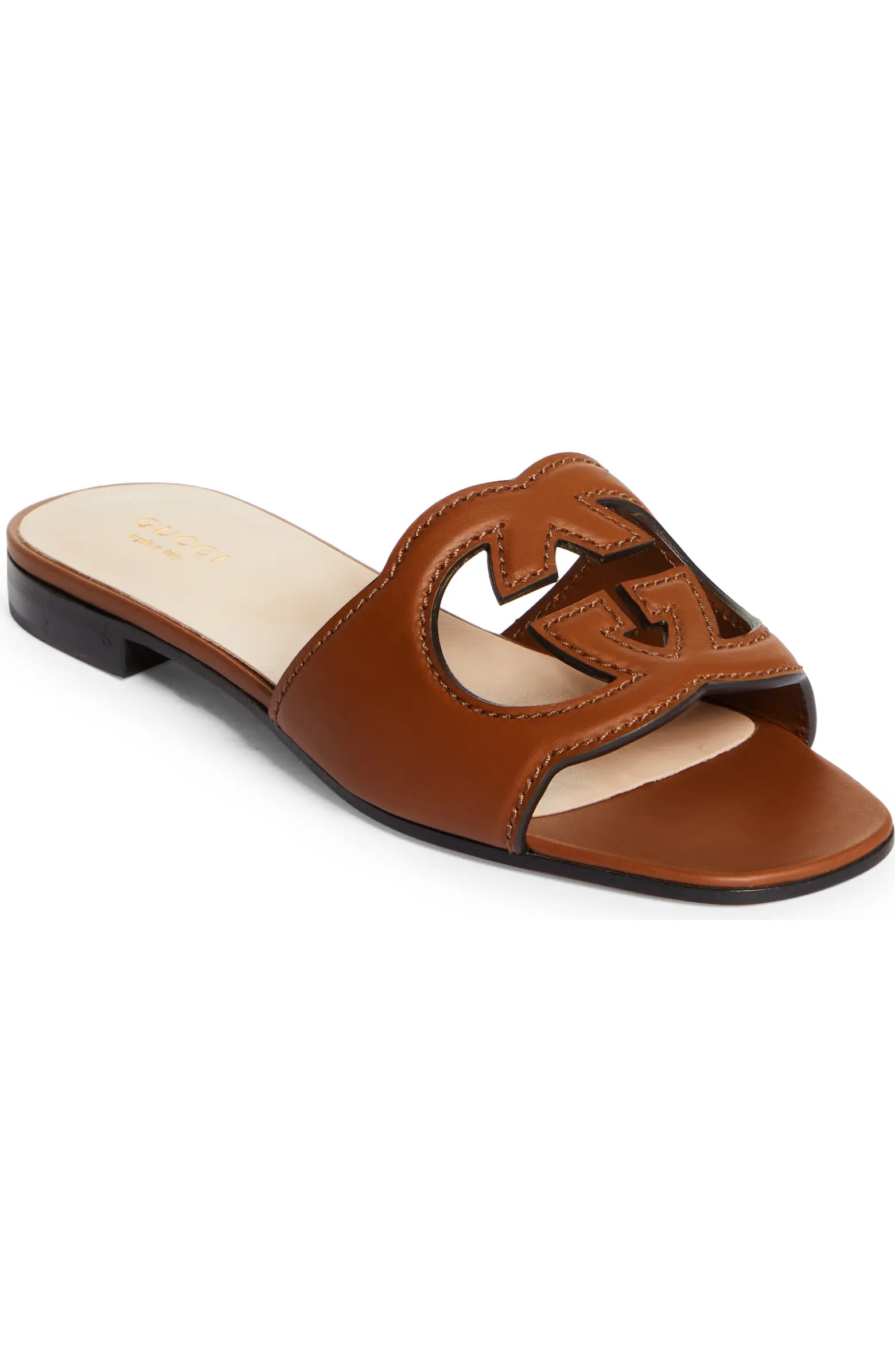 Interlocking G Cutout Slide Sandal (Women) | Nordstrom