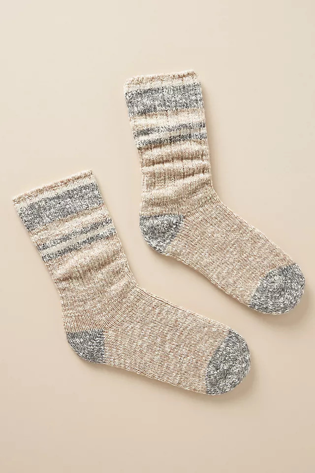 By Anthropologie Cozy Stripe Hiker Socks | Anthropologie (US)