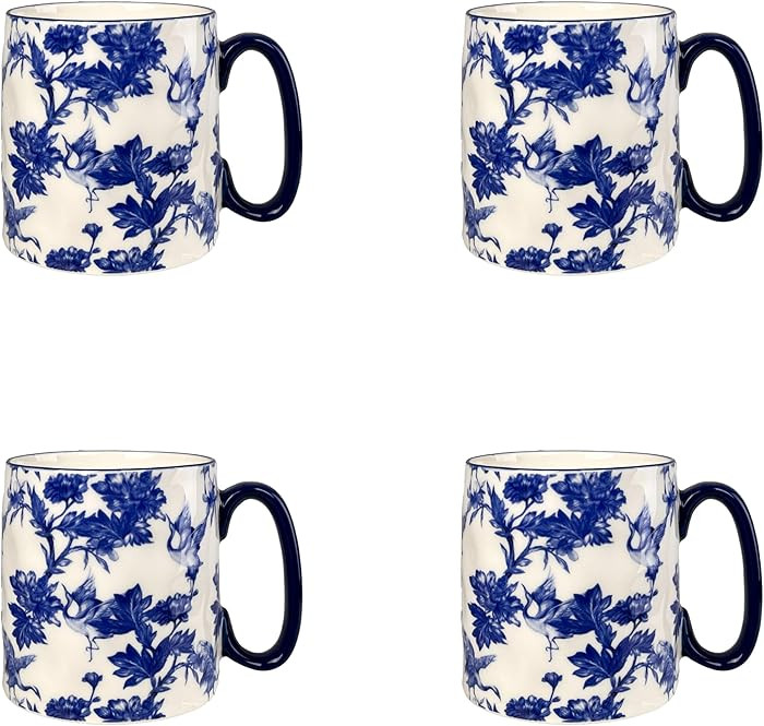 10 Strawberry Street Bella Mug, Chinoserie, Set of 4 | Amazon (US)