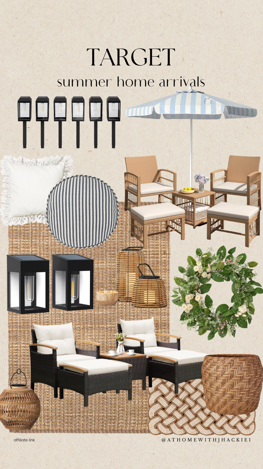 Target Summer Home Arrivals, target summer decor, summer home arrivals, target patio furniture, outdoor entertaining decor, patio styling ideas, striped patio umbrella, wicker lanterns, outdoor lighting ideas, target outdoor decor, patio seating set, summer patio inspiration, woven outdoor rug, outdoor throw pillows, backyard makeover ideas, cozy outdoor living, target outdoor furniture, affordable patio decor, summer hosting essentials, outdoor home inspiration, neutral outdoor decor

#LTKSeasonal #LTKHome